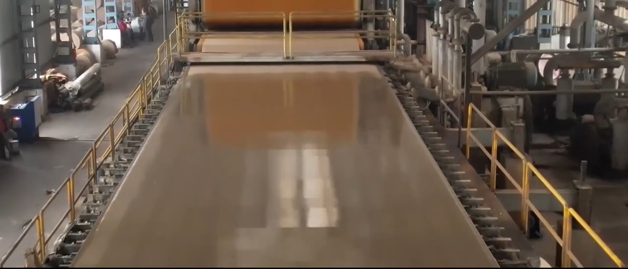 Paper web running down the length of a Bollant paper machine