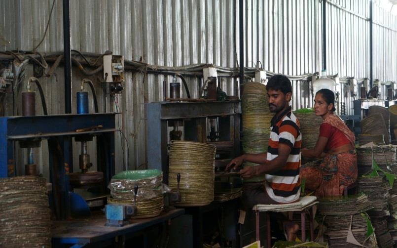 Punching and forming machines producing paper tableware