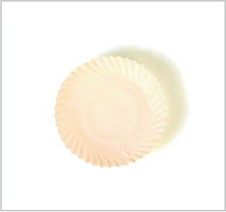 Fluted white paper plates
