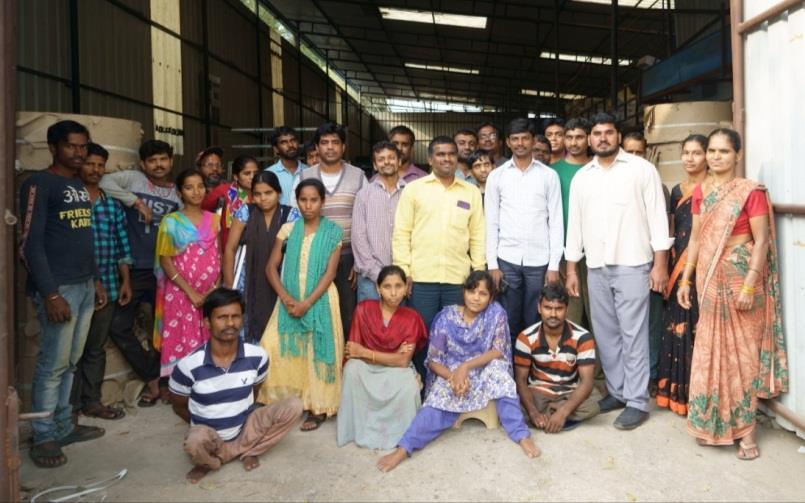 Bollant team members at a unit